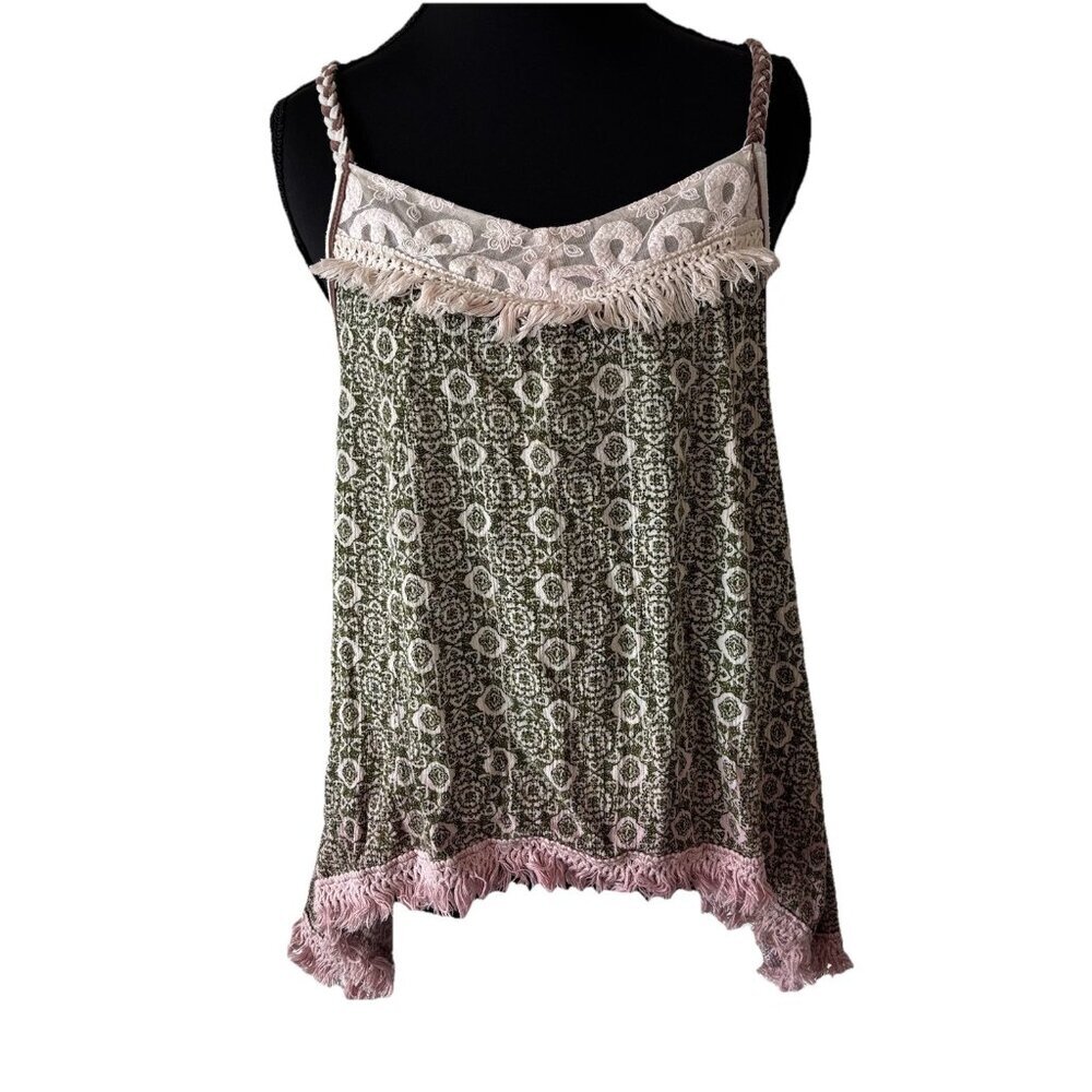 BKE women’s‎ Babydoll Festival Top Size Small Fringe Boho Hippie Fairy Western